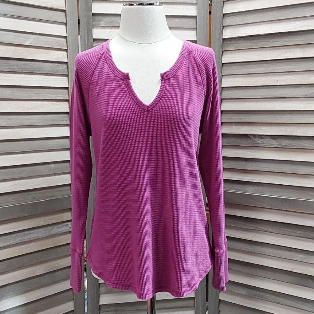 Women's Long Sleeve Notch Neck Thermal Top | Knox Rose | Large
